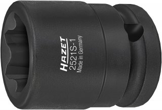 HAZET Schlag- | Maschinenschrauber Steckschlüsseleinsatz ∙ mit Sonderprofil 2521S-1 ∙ 1/2 Zoll (12,5 mm) Vierkant hohl ∙ Rillenpr