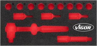 VIGOR Weichschaumeinlage ∙ leer ∙ V5011-L ∙ L x B x H: 393 mm x 188 mm x 35 mm