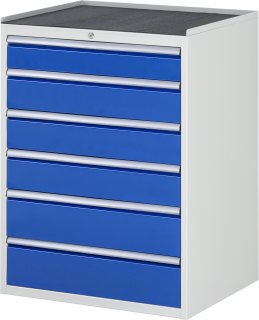 Schubladenschrank XL7.6 | B770xT650xH1035mm | MT-Top-25mm | 6xSchublade-VA