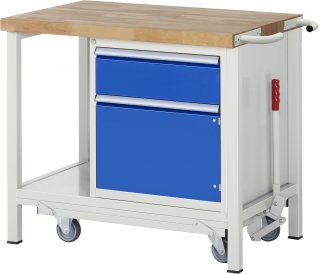Werkbank mit Fahrgestell 8152 | B1000xT700xH880mm | 1xSchublade-VA,1xTür