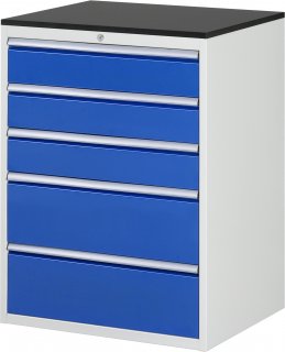 Schubladenschrank XL7.4 | B770xT650xH1030mm | M-Top-22mm | 5xSchublade-VA