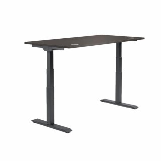 Schreibtisch 1200x605-1255x800mm Platte  Eiche dunkel Gestell sw