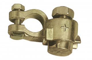 25 Messing-Polklemmen - doppelte Verschraubung - LKW (+) - 16mm/70mm²