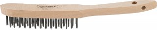 Stahldrahtbürste L.290mm Stahldraht glatt 0,35 mm 3-reihig