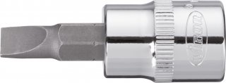 VIGOR Schlitzprofil Schraubendreher-Einsatz ∙ V2288N ∙ 3/8 Zoll (10 mm) Vierkant hohl ∙ Schlitz Profil ∙ SW 0,8 x 5,5 mm