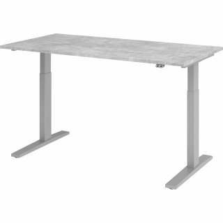 Hammerbacher Schreibt. VXMKA16/M/S el.160x80cm silber/beton