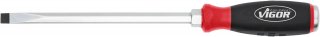 VIGOR Schlitz Schraubendreher mit Schlagkappe ∙ mit Antriebsvierkant ∙ V5010-SL10 ∙ Schlitz Profil ∙ SW  x 10 mm