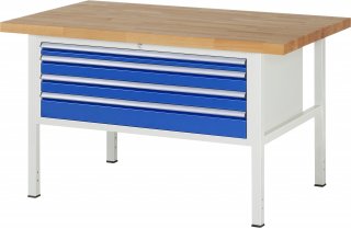 Werkbank höhenverstellbar 8332A2 | B1500xT900xH840-1040mm | 3xSchublade-VA