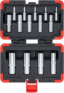VIGOR T Steckschlüsseleinsatz Satz ∙ V7014 ∙ 1/4 Zoll (6,3 mm) Vierkant hohl | 3/8 Zoll (10 mm) Vierkant hohl | 1/2 Zoll (12,5 mm)