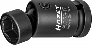 HAZET Kraft-Gelenk-Steckschlüsseleinsatz 900SG-17 ∙ 1/2 Zoll (12,5 mm) Vierkant hohl ∙ Außen-Tractionsprofil Sechskant ∙ SW 17 m