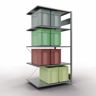 SCHULTE Regal MULTIplus150 12585 Anbau 2.000x1.000x800mm 5Böden vz