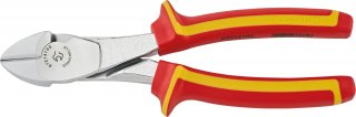 VDE-Kraft-Seitenschneider L.180mm Kopf verchromt Griffe 2-Komponenten-Griffe