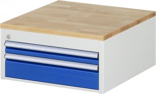 Schubladenschrank L1.1 | B580xT650xH285mm | B-Top-25mm | 2xSchublade-VA