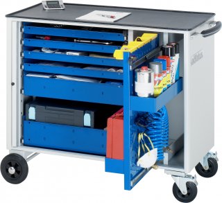 Werkzeugwagen 10220 | B1025xT520xH890mm | 6xSchublade-VA | 1xLWA | Metall-Top-25mm