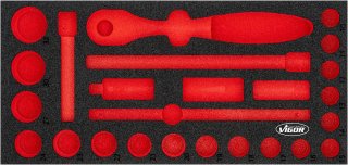 VIGOR Weichschaumeinlage ∙ leer ∙ V4975N-L ∙ L x B x H: 393 mm x 188 mm x 35 mm
