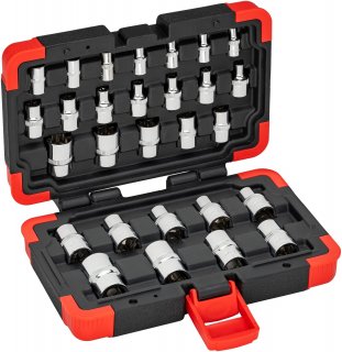 VIGOR Steckschlüsseleinsatz Satz ∙ V2687N ∙ 1/4 Zoll (6,3 mm) Vierkant hohl | 3/8 Zoll (10 mm) Vierkant hohl | 1/2 Zoll (12,5 mm) 