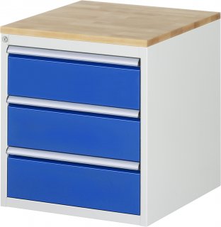 Schubladenschrank L3.0 | B580xT650xH645mm | B-Top-25mm | 3xSchublade-VA