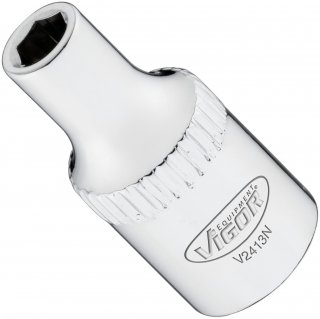 VIGOR Steckschlüsseleinsatz ∙ V2413N ∙ 1/4 Zoll (6,3 mm) Vierkant hohl ∙ Außen Sechskant Profil ∙ SW 4 mm