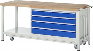 Werkbank mit Fahrgestell 8362 | B2000xT700xH880mm | 4xSchublade-TA