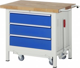 Werkbank mit Fahrgestell 8257 | B1000xT700xH880mm | 3xSchublade-TA