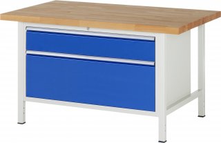 Werkbank höhenverstellbar 8356A2 | B1500xT900xH840-1040mm | 2xSchublade-VA