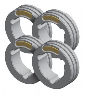 4 Drahtführungsrollen - TWIN Typ F - Ø 1,6/2,4 mm - Fülldraht - Stahl