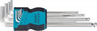 HAZET Winkelschraubendreher Satz 2105LG/9H ∙ Innen Sechskant Profil ∙ 9-teilig ∙ 1,5 ∙ 2 ∙ 2,5 ∙ 3 ∙ 4 ∙ 5 ∙ 6 ∙ 8 ∙ 10