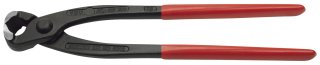 Monierzange TopCUT® L.224mm Kopf poliert Griffe schwarz lackiert | roter Kunststoffüberzug