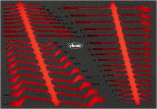 VIGOR Schraubenschlüssel-Einlage ∙ leer ∙ L ∙ V6643N-L ∙ L x B x H: 563 mm x 393 mm x 35 mm