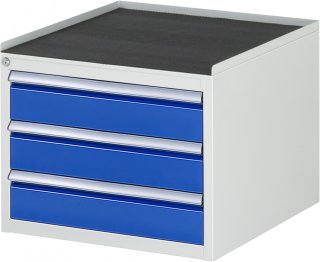 Schubladenschrank L2.3 | B580xT650xH465mm | MT-Top-25mm | 3xSchublade-VA