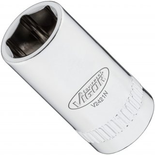 VIGOR Steckschlüsseleinsatz ∙ V2421N ∙ 1/4 Zoll (6,3 mm) Vierkant hohl ∙ Außen Sechskant Profil ∙ SW 9 mm