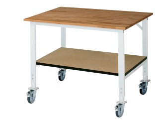 Fahrbarer Arbeitstisch (HV) Tom - KM-01 | B1250xT1000xH910-1230mm | B-Platte-25mm