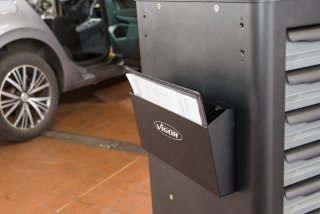 VIGOR Dokumenten-Halter ∙ klein ∙ Bodentiefe 43 mm ∙ V6393-S ∙ L x B x H: 340 mm x 70 mm x 156 mm