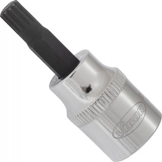 VIGOR Innenvielzahn Schraubendreher-Einsatz ∙ XZN ∙ V6107 ∙ 3/8 Zoll (10 mm) Vierkant hohl ∙ Innen Vielzahn Profil XZN ∙ SW M6