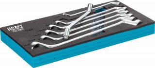 HAZET Doppel-Ringschlüssel Satz 163-296/7 ∙ Außen Doppelsechskant-Tractionsprofil ∙ 7-teilig ∙ 6 x 7 ∙ 8 x 9 ∙ 10 x 11 ∙ 12 x 13