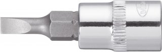 VIGOR Schlitzprofil Schraubendreher-Einsatz ∙ V2428N ∙ 1/4 Zoll (6,3 mm) Vierkant hohl ∙ Schlitz Profil ∙ SW 1 x 5,5 mm