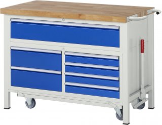 Werkbank mit Fahrgestell 8921 | B1250xT700xH920mm | 5xSchublade-TA