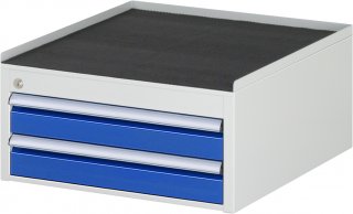 Schubladenschrank L1.3 | B580xT650xH285mm | MT-Top-25mm | 2xSchublade-VA