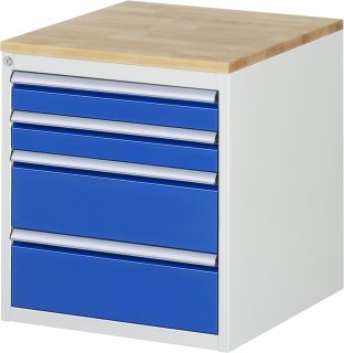 Schubladenschrank L3.1 | B580xT650xH645mm | B-Top-25mm | 4xSchublade-VA