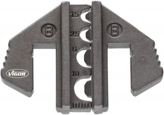 VIGOR Crimp-Einsatz B: für geschlossene ∙ unisolierte Kabelschuhe von 1,5 ∙ 2,5 ∙ 6,0 ∙ 10 mm<sup>2</sup> ∙ V2499-B