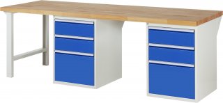 Werkbank 7507A8 | B2500xT900xH890mm | 3xSchublade-VA
