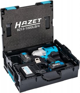 HAZET Akku Schlagschrauber 9213-1000LB/4 ∙ Lösemoment maximal [Nm]: 1400 Nm ∙ 3/4 Zoll (20 mm) Vierkant massiv ∙ 4-teilig