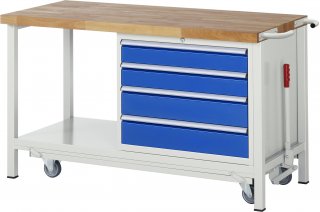 Werkbank mit Fahrgestell 8262 | B1500xT700xH880mm | 4xSchublade-TA