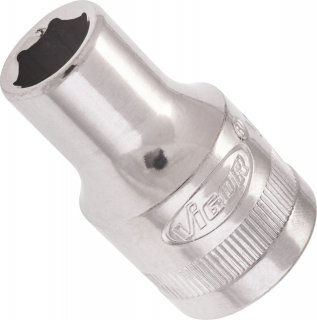 VIGOR Sechskant Steckschlüsseleinsatz ∙ V2465N ∙ 1/2 Zoll (12,5 mm) Vierkant hohl ∙ Außen Sechskant Profil ∙ SW 10 mm