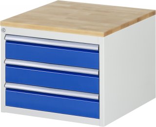 Schubladenschrank L2.3 | B580xT650xH465mm | B-Top-25mm | 3xSchublade-VA
