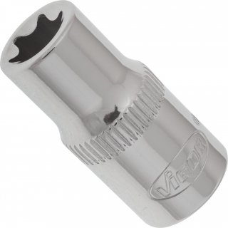 VIGOR T Steckschlüsseleinsatz ∙ V2189 ∙ 1/4 Zoll (6,3 mm) Vierkant hohl ∙ Außen TORX® Profil ∙ SW E8