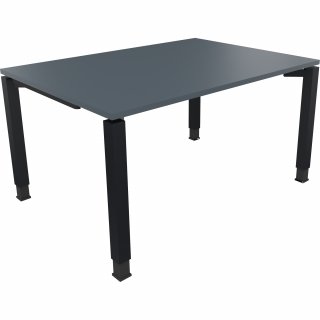 Schreibtisch Vierfuß Quadratrohr B1400xT1000xH680-820 an/Lavagrau