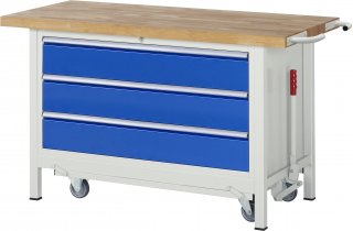 Werkbank mit Fahrgestell 8357 | B1500xT700xH880mm | 3xSchublade-TA