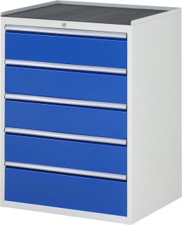 Schubladenschrank XL7.5 | B770xT650xH1035mm | MT-Top-25mm | 5xSchublade-VA