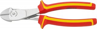 VDE-Kraft-Seitenschneider L.200mm Kopf verchromt Griffe 2-Komponenten-Griffe